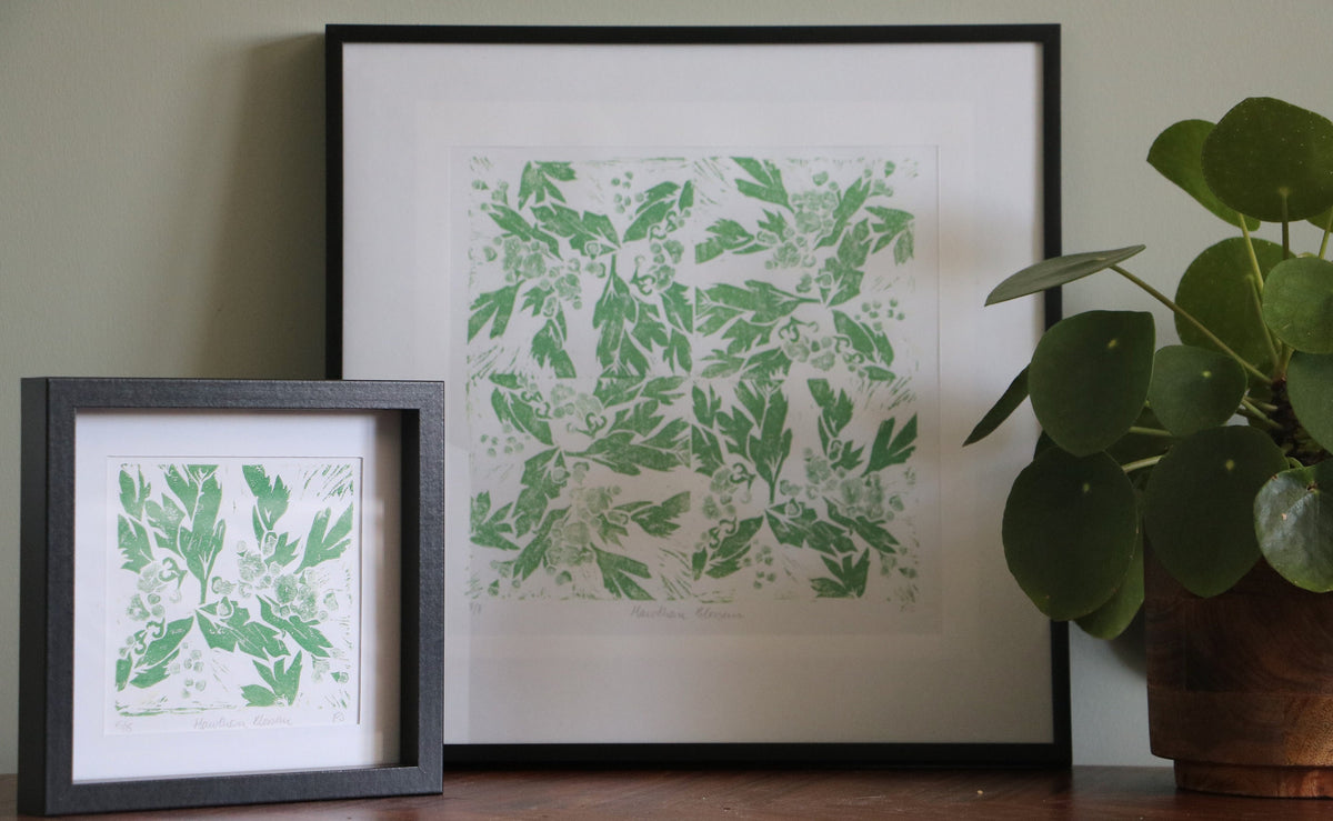 Hawthorn Blossom (Small) - Linocut Print
