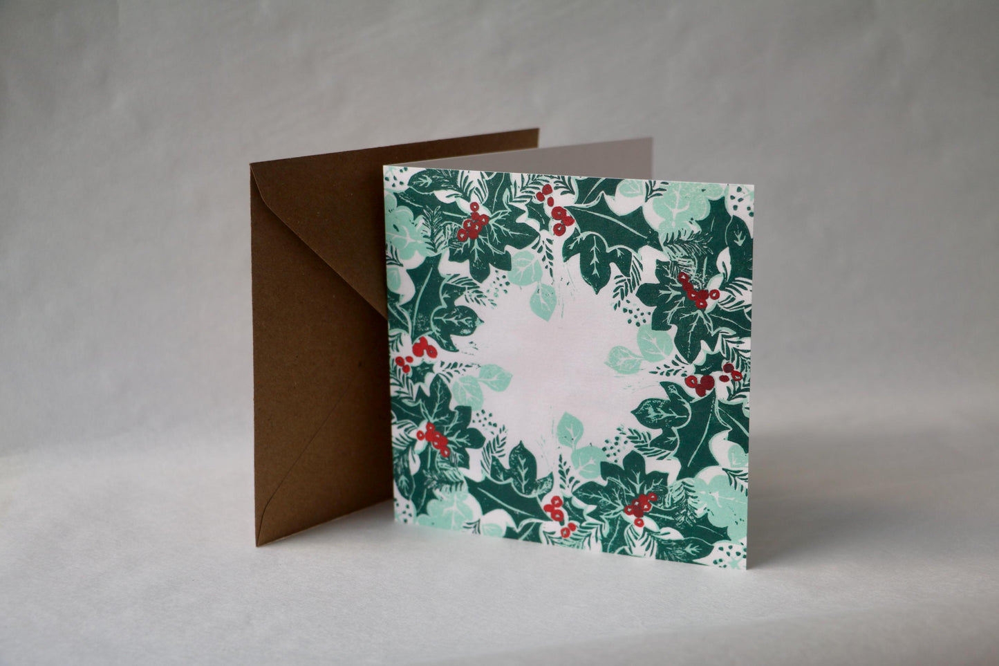 Christmas Wreath - Square Greetings Card