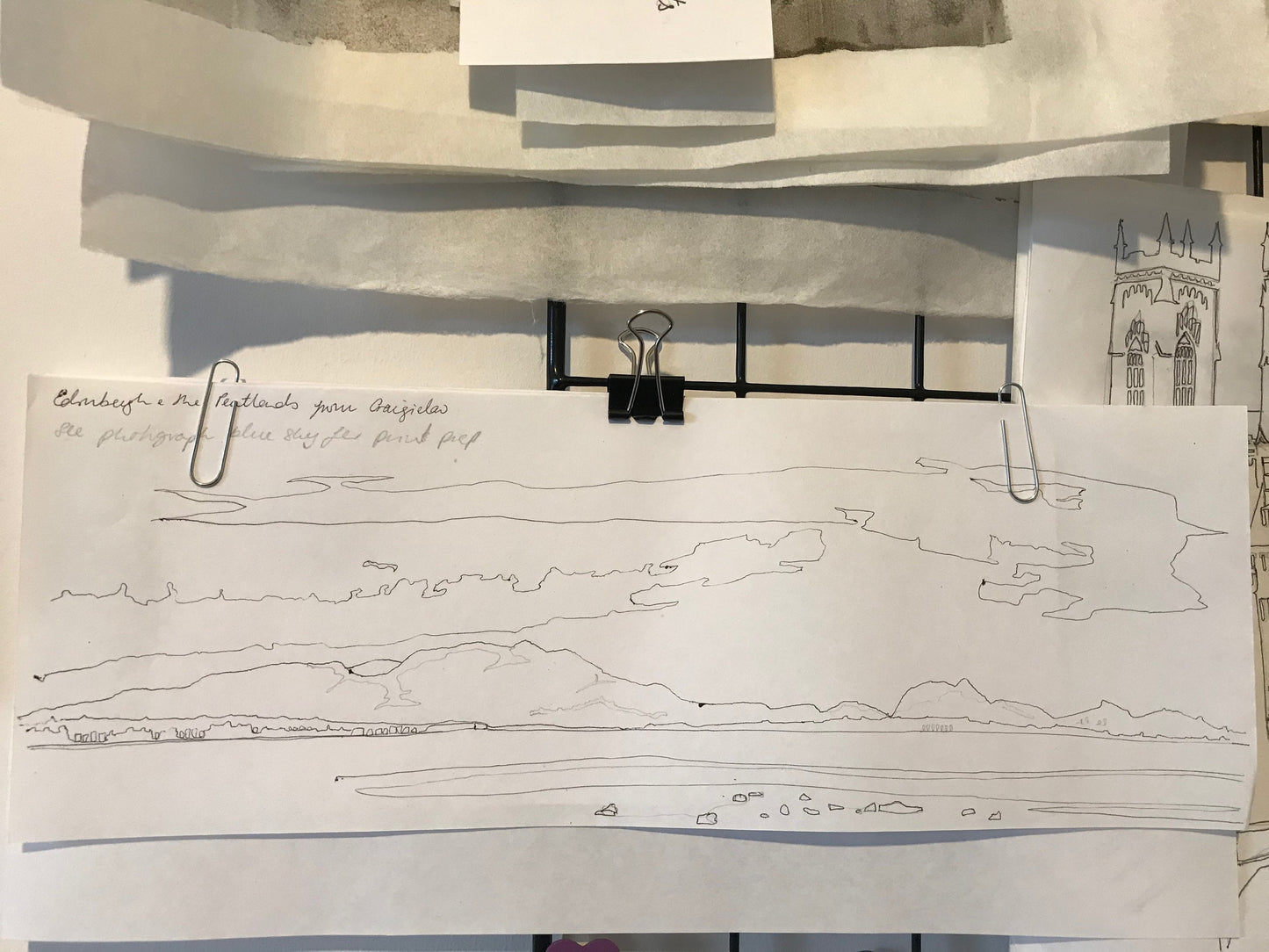 Edinburgh & the Pentlands [Line Drawing]