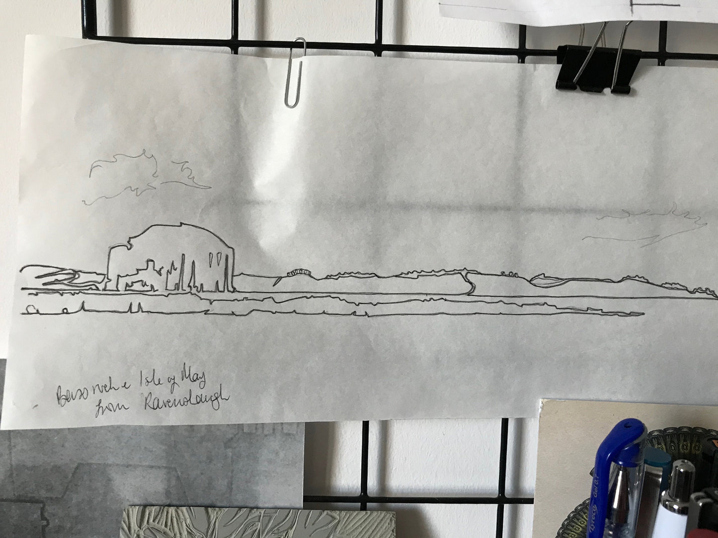 The Bass Rock & The Isle of May [Line Drawing]