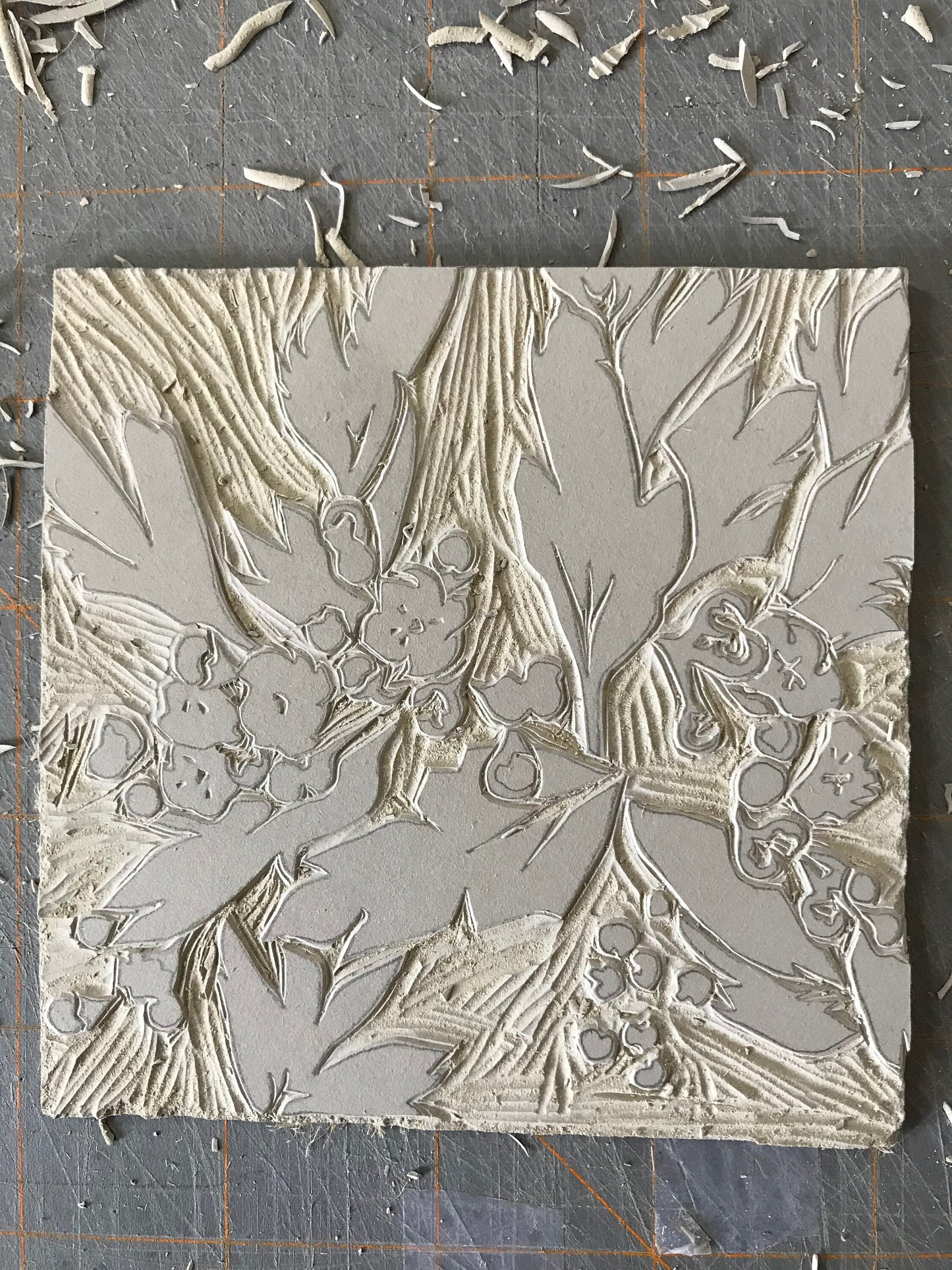 Hawthorn Blossom (Large) - Linocut Print