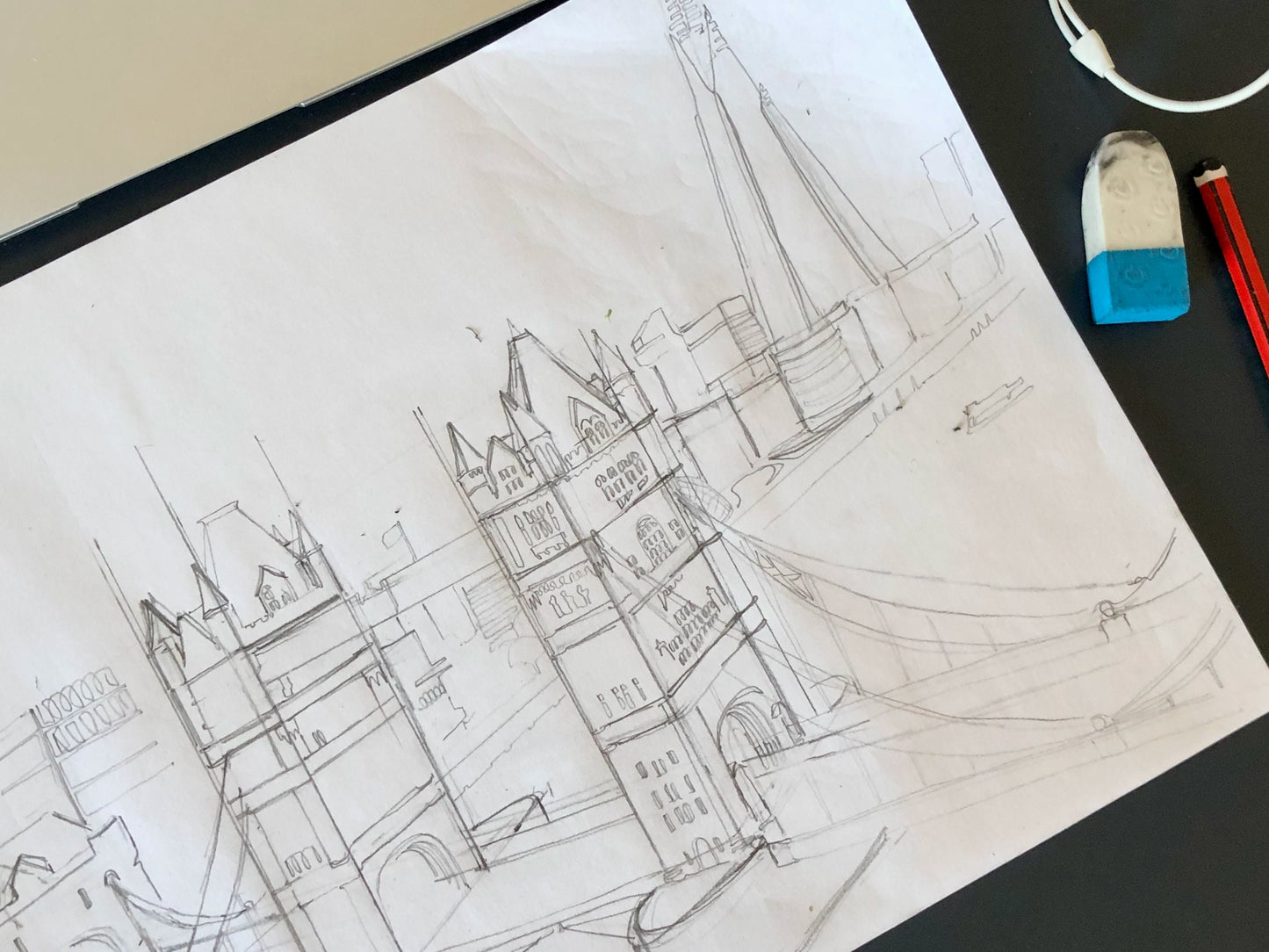 Tower Bridge, London - A4 Line Drawing