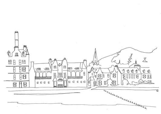 Portobello Beach - A4 Line Drawing