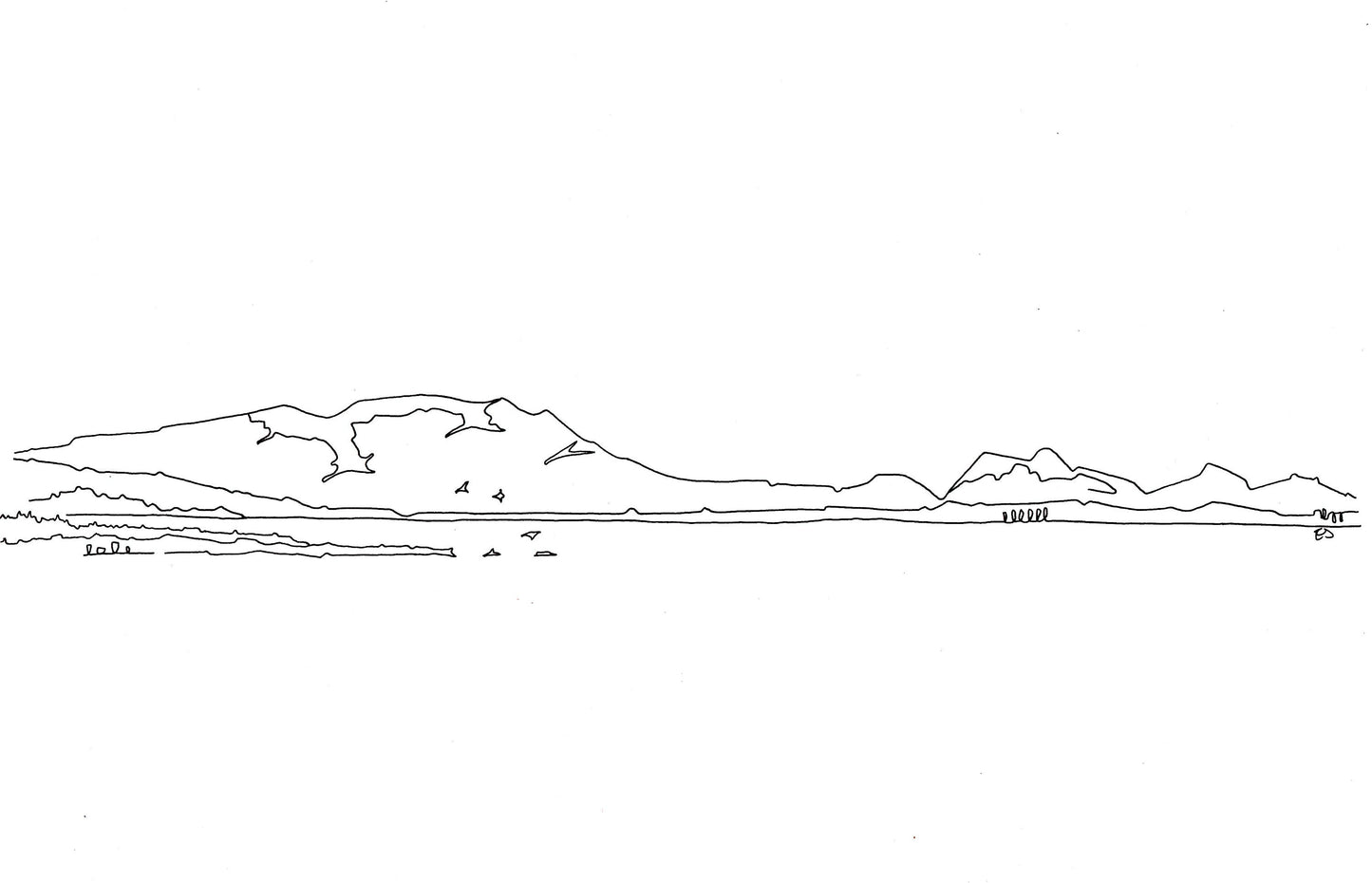 Edinburgh & the Pentlands [Line Drawing]