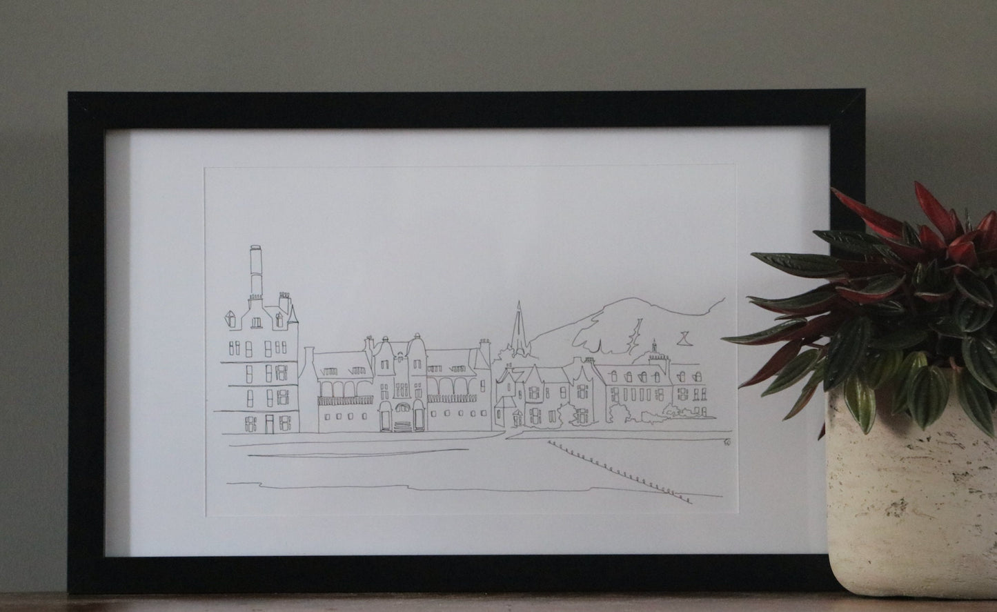 Portobello Beach - A4 Line Drawing