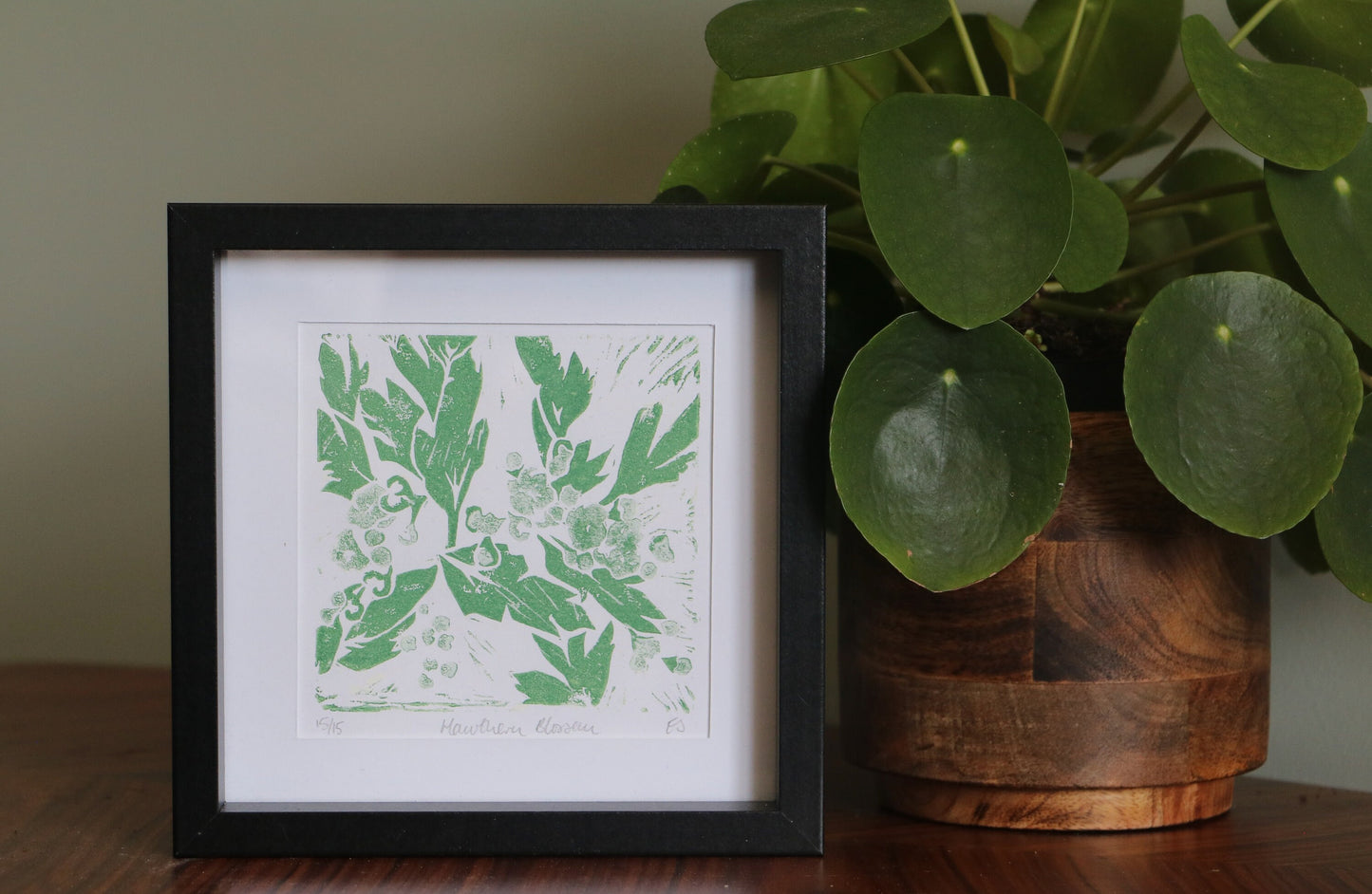 Hawthorn Blossom [Small Linocut Print]