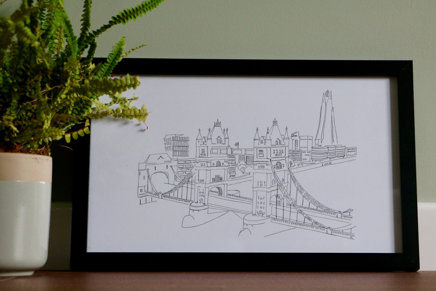 Tower Bridge, London - A4 Line Drawing