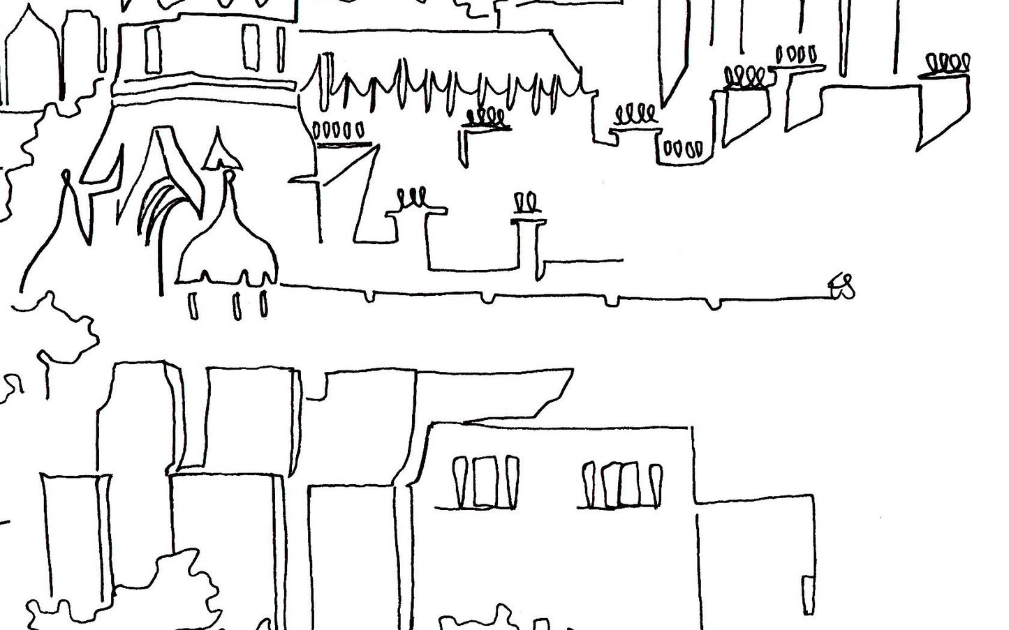 The Spires of Oxford - A4 Line Drawing