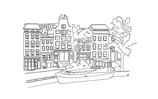 Prinsengracht, Amsterdam - Line Drawing