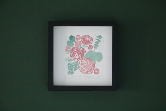 Ranunculus & Eucalyptus [Linocut]
