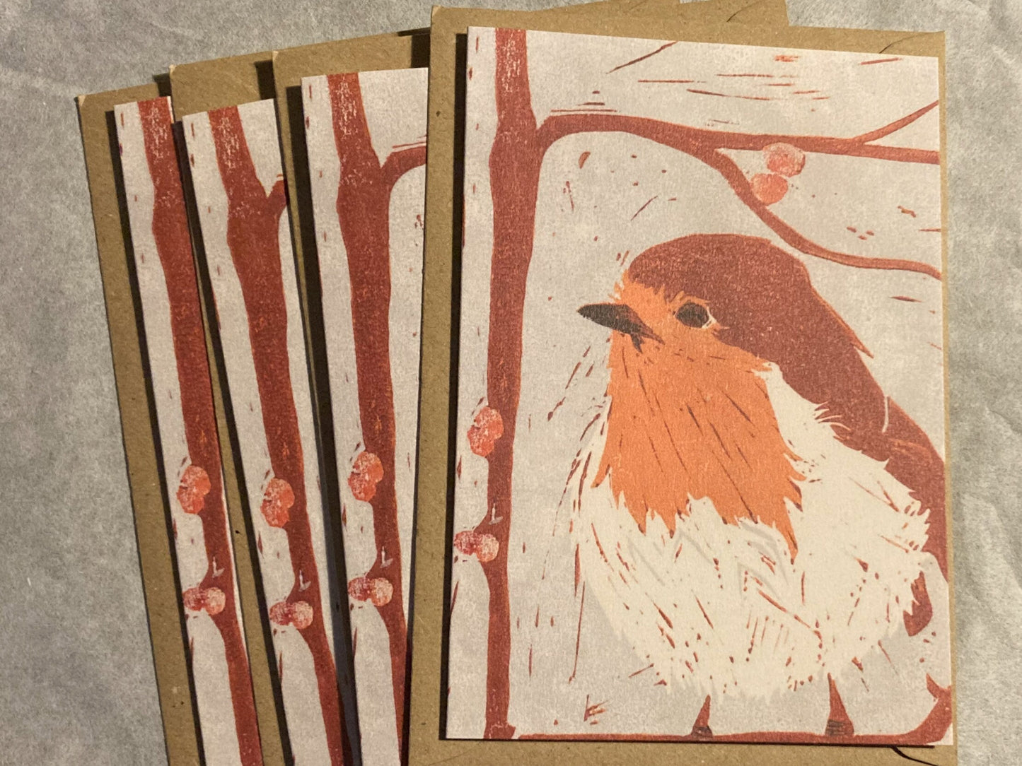 Jolly Robin Christmas Cards - 4 Card Bundle