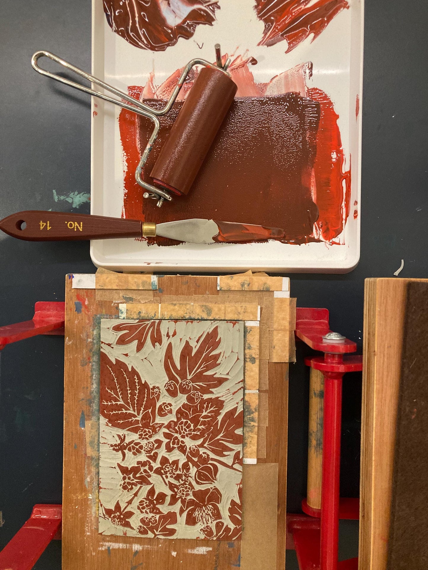 Autumn Bouquet - Linocut Print