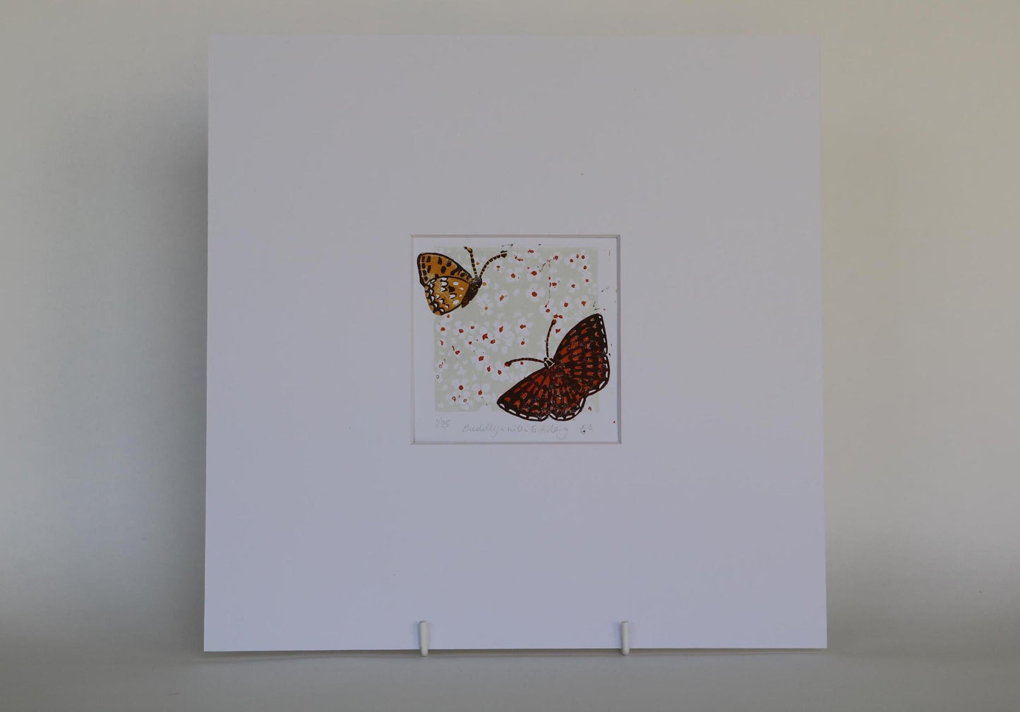 Buddleja Fritillary - Linocut Print