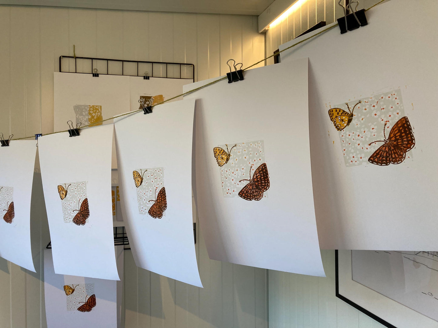 Buddleja Fritillary - Linocut Print
