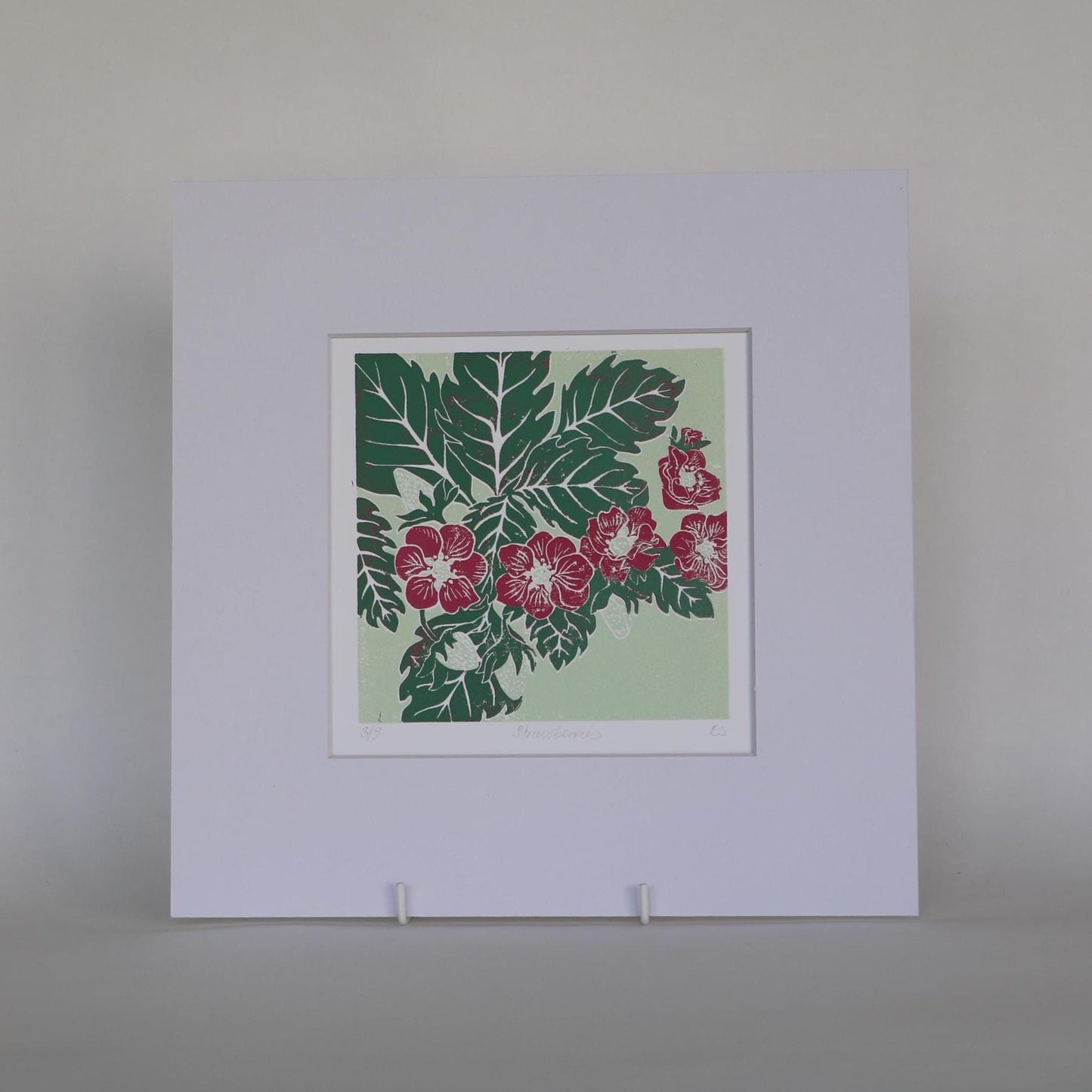 Strawberries - Linocut Print
